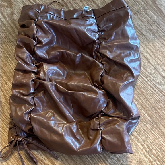 Princess Polly Shiny Brown Mini Skirt - Picture 1 of 1